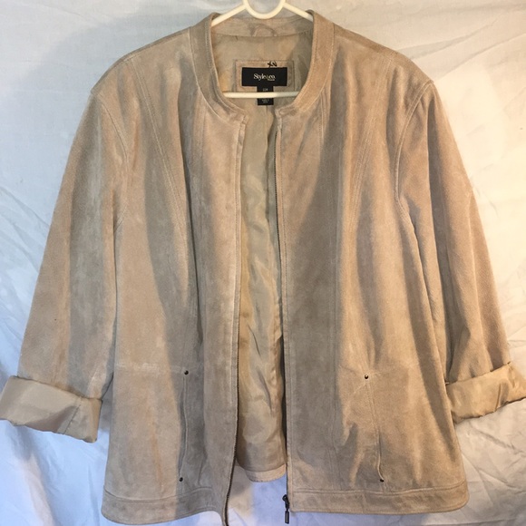 Tan Faux Leather Blazer - Picture 1 of 3